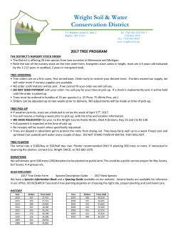 2017 Tree Program General Information