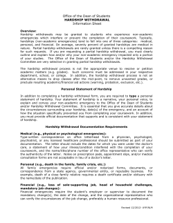Information Sheet on Hardship Withdrawal
