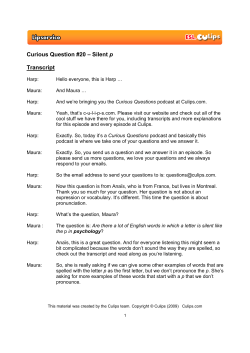 Curious Question #20 &ndash; Silent p Transcript