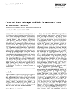 Owner and floater red-winged blackbirds: determinants of status