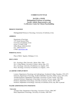 Curriculum Vitae - UCI School of Social Sciences