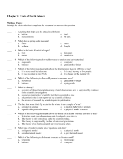 Chapter 2: Tools of Earth Science