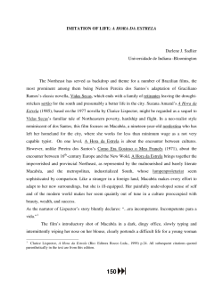 IMITATION OF LIFE: A HORA DA ESTRELA Darlene J. Sadlier