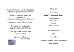 Cogs Club may be able to help people experiencing problems with