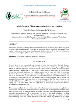 A brief review: Microwave assisted organic reaction