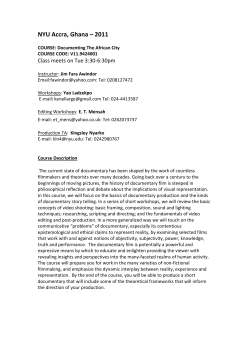 COURSE: Documenting The African City