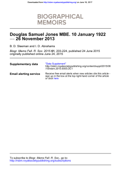 Douglas Samuel Jones MBE. 10 January 1922
