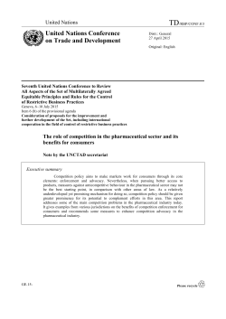 The role of competition in the pharmaceutical sector and its