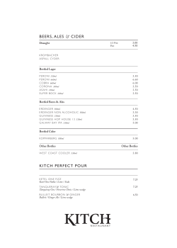 Drinks List
