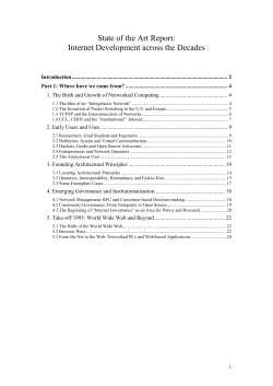 State of the Art Report: Internet Development across the Decades
