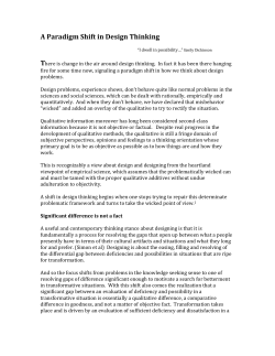 A Paradigm Shift in Design Thinking