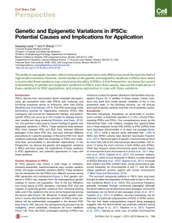 Genetic and Epigenetic Variations in iPSCs: Potential Causes and