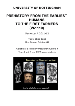 prehistory from the earliest humans to the first farmers (v61110)