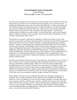 Overstating the Costs of Inequality