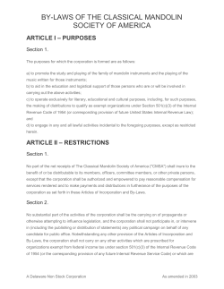 CMSA By-Laws - Classical Mandolin Society of America