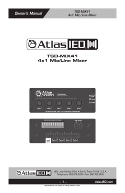 Owner`s Manual TSD-MIX41 4x1 Mic/Line Mixer