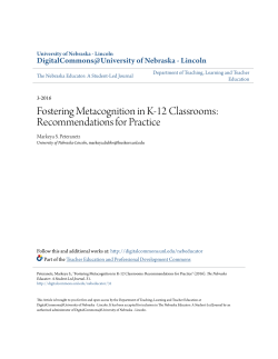 Fostering Metacognition in K-12 Classrooms: Recommendations for