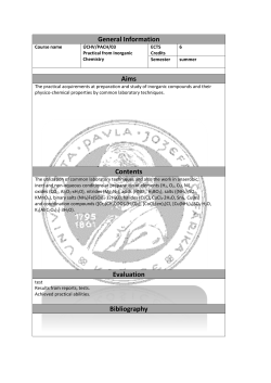 Practical from Inorganic Chemistry