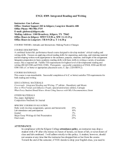 ENGL 0309- Integrated Reading and Writing