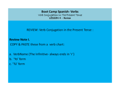Boot Camp Spanish- Verbs REVIEW: Verb Conjugation in the