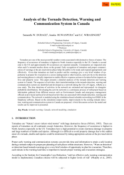 Analysis of the Tornado Detection, Warning and