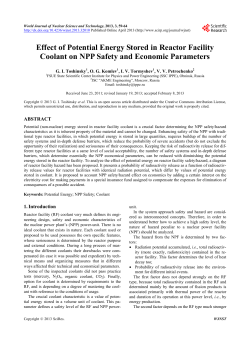 Effect of Potential Energy Stored in Reactor Facility