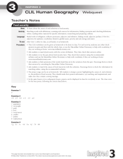 Teacher`s Notes - Inspiration | Macmillan