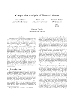 Competitive Analysis of Financial Games