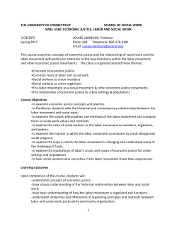 Economic Justice, Labor, and Social Work
