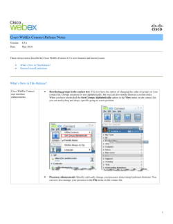 Cisco WebEx Connect Release Notes