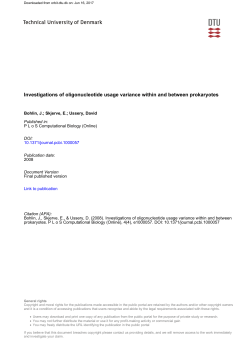 Investigations of oligonucleotide usage variance within