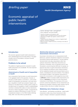 Economic appraisal of public health interventions