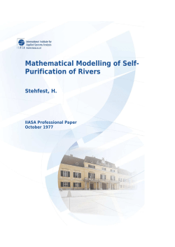 Mathematical Modelling of Self- Purification of Rivers