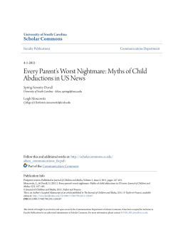 Every Parent&acirc;&bull;Žs Worst Nightmare: Myths of Child Abductions in US