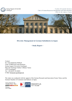 Diversity Management in German Subsidiaries in Japan