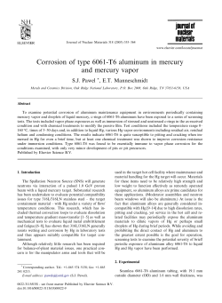 Corrosion of type 6061-T6 aluminum in mercury and mercury vapor
