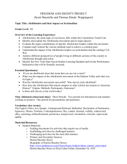 Abolitionists and their impact on Sectionalism