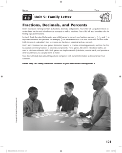 Fractions, Decimals, and Percents