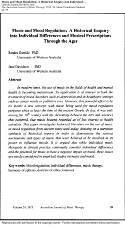 Music and Mood Regulation: A Historical Enquiry
