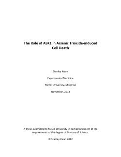 The Role of ASK1 in Arsenic Trioxide-induced
