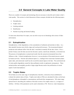 2.0 General Concepts in Lake Water Quality
