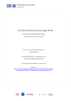 The Bored Self in Knowledge Work