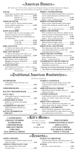 gAmerican Dinnersh gTraditional American Sandwichesh gKid`s