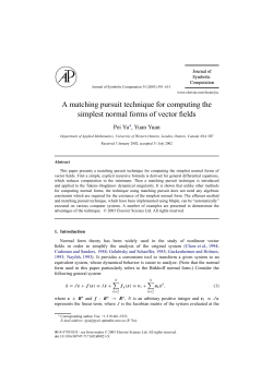 A matching pursuit technique for computing the simplest normal