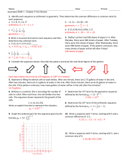 Name: Date: Period: Secondary Math I &ndash; Chapter 4