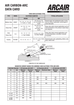 air carbon-arc data card