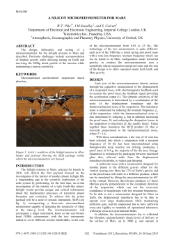 a silicon microseismometer for mars - Workspace