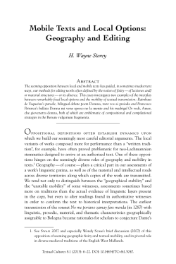 Mobile Texts and Local Options: Geography and Editing