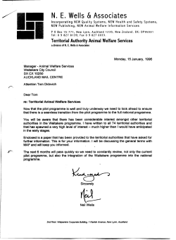 Territorial animal welfare authority