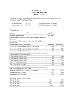 Disposal and Tipping Fees - Township of Central Frontenac